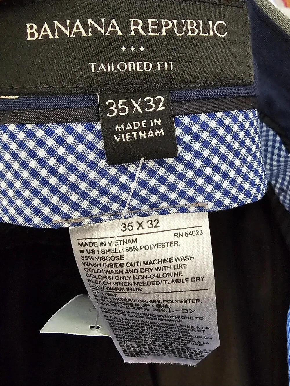 Banana Republic NWT Gray Men's Dress Pants - Classic Tailored Trousers Sz. 35x32